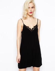 ASOS BLACK SWING PLAYSUIT WITH LACE TRIM SIZE 12 NEW RRP £30