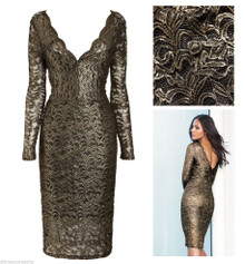 NEXT BLACK GOLD LACE BODYCON WIGGLE EVE DRESS SIZE 6 10 12 14 16 18 NEW RRP £50