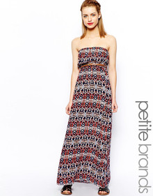 NEW LOOK PRINTED BANDEAU BELTED MAXI DRESS SIZE 12 PETITE NEW RRP £22.99