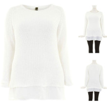 EVANS IVORY CHIFFON HEM JUMPER SIZE 14-16 18-20 22-24 26-28 30-32 NEW RRP £32