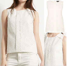 WAREHOUSE CREAM SLEEVELESS WAFFLE BASKET WEAVE TOP SIZES 8 10 12 14 RRP £36