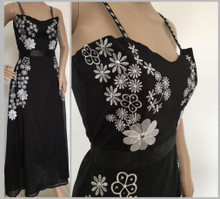 PER UNA M&S SPEZIALE BLACK WHITE EMBELLISHED MAXI DRESS SIZE 8 12 14 16 RRP £85