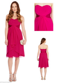 COAST PINK MICHEGAN SHORT GOWN BANDEAU STRAPLESS DRESS SIZE PROM WEDDING GOWN 6