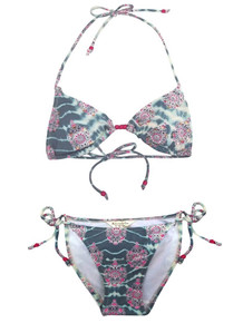 MONSOON ACCESSORIZE INDIE BEADED SEQUINNED TIE DYE BIKINI SET SIZE 6 10 RRP £29