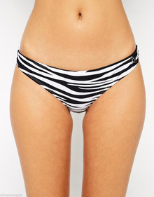 LIPSY JEWEL TRIM BIKINI BOTTOMS BRIEFS PANT ZEBRA PRINT SIZE 6 NEW RRP £14