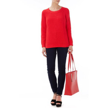 WALLIS CORAL RED RIB KNITTED ZIP BACK JUMPER SIZES 8 10 12 14 NEW £30