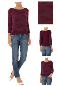 DOROTHY PERKINS RED WINE BURGUNDY FLORAL JUMPER SIZE 8 10 12 14 16 NEW RRP £22