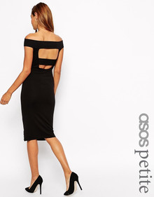 ASOS BLACK BARDOT MINI BODYCON DRESS SIZE 2 PETITE NEW RRP £20