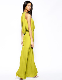 ASOS CHAIN BACK MAXI DRESS GREEN / OLIVE SIZE 6 NEW RRP £65
