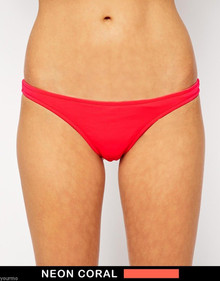 ASOS MIX MATCH BRAZILIAN LOW RISE PASSIONFRUIT BIKINI PANT NEON CORAL SZ 4 6 12