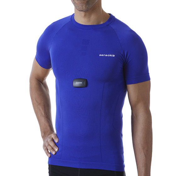 T-Shirt Blue + HRM front view