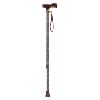 Adjustable Lightweight "T" Handle Cane with Wrist Strap