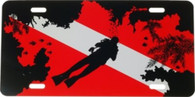 Dive Flag and Diver on a Reef License Plate