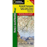 National Geographic Map - Grand Canyon Bright Angel Canyon North & South Rims 261