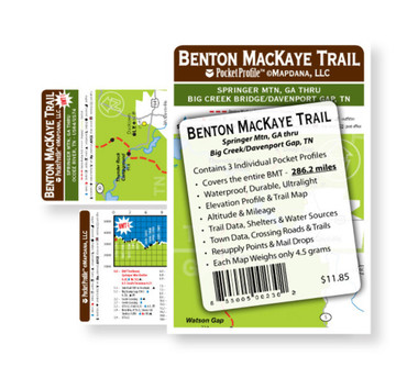 BENTON MACKAYE TRAIL ELEVATION PROFILE MAP SET