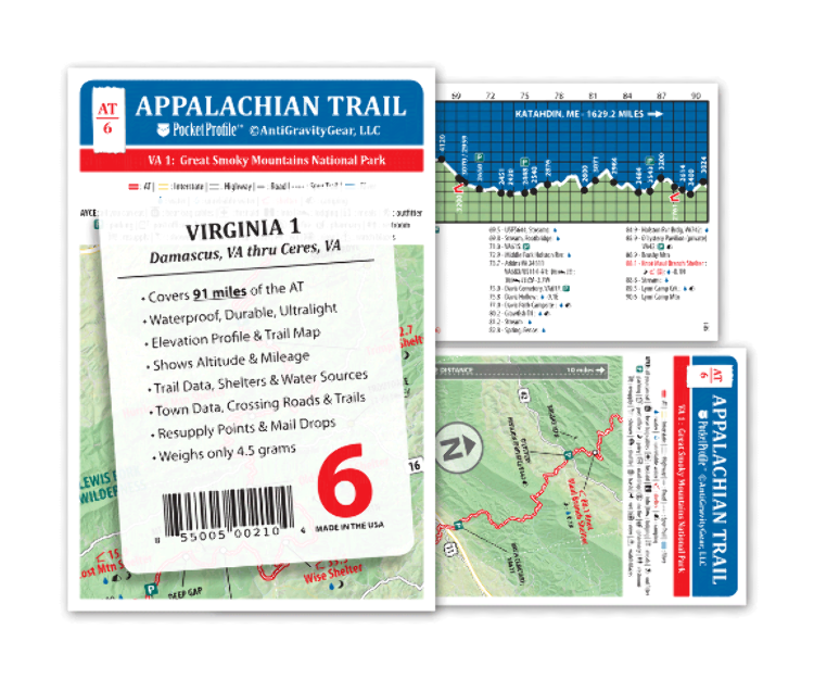 Appalachian Trail Map AT6 Damascus VA Ceres VA AT Pocket Profile
