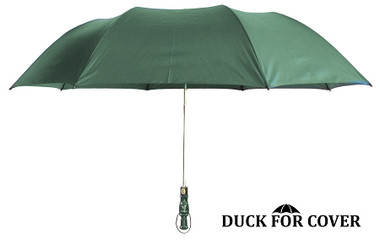 Duck for Cover(TM) Decorative Duck Call Handle Umbrella - Hunter Green