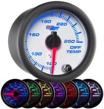 White 7 Color Differential Temperature Gauge