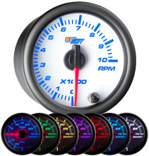 White 7 Color 2" Tachometer Gauge