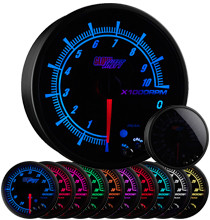 Elite 10 Color 3 3/4" In Dash Tachometer w/ Shift Light