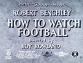 How To Watch Football (1938) DVD