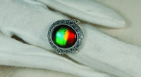 Ammolite Four Color Sterling Silver Ring.Your size too!