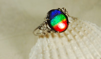 Ammolite ring.Ammolite jewelry.Butterfly jewelry.In your size too.