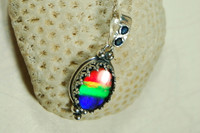 Ammolite pendant.Perfect rainbow.Ammolite jewelry.