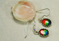 Ammolite earrings.Ammolite jewelry.Rainbow Ammolites.