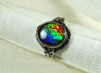 Ammolite butterfly ring. Five Rainbow colors. Your size too!