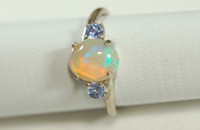 Opal Ring.Genuine solid opal.Many lovely colors.