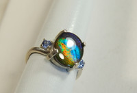 Ammolite Jewelry Ring.Astonishing color changer.See images below.