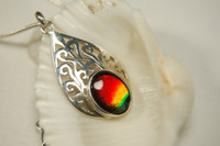 Ammolite Jewelry Pendant.Top quality multicolor Rainbow.Unique Birthday gift