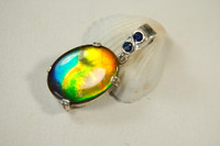 Ammolite Jewelry Pendant.Luscious Colors.Bright Gem.