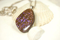 Ammolite Jewelry Cabochon Pendant.RARE Purple/Blue