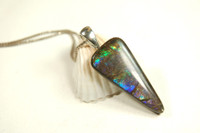 Ammolite Jewelry Pendant.RARE blues and purple colors.