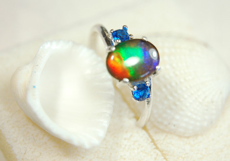 Perfect top quality four color rainbow ammolite gemstone