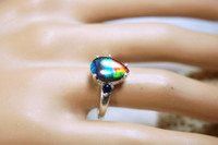 Ammolite Teardrop Ring,Four colors.Size 7.
