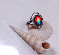 Ammolite Ring.Gorgeous Grade AA Tricolour.In your size too!