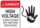 Danger High Voltage, Turn Power off before Servicing, Shocked Hand #53-316 thru 70-316