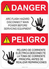 Danger Shocked Hand, Arc Flash Hazard #53-320 thru 70-320
