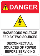 Danger Hazardous Voltage, #53-322 thru 70-322