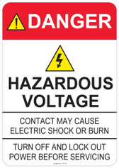Danger Hazardous Voltage, #53-323 thru 70-323