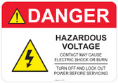 Danger Hazardous Voltage, #53-325 thru 70-325