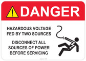 Danger Hazardous Voltage, Fed by two sources...#53-326 thru 70-326