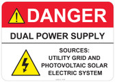 Danger Dual Power Supply #53-329 thru 70-329