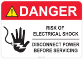 Danger Risk of Electrical Shock #53-345 thru 70-345