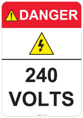 Danger 240 Volts #53-422 thru 70-422