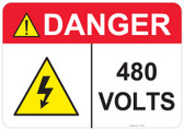 Danger 480 Volts - #53-434 thru 70-434