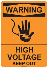Warning High Voltage Keep Out, #53-501 thru 70-501